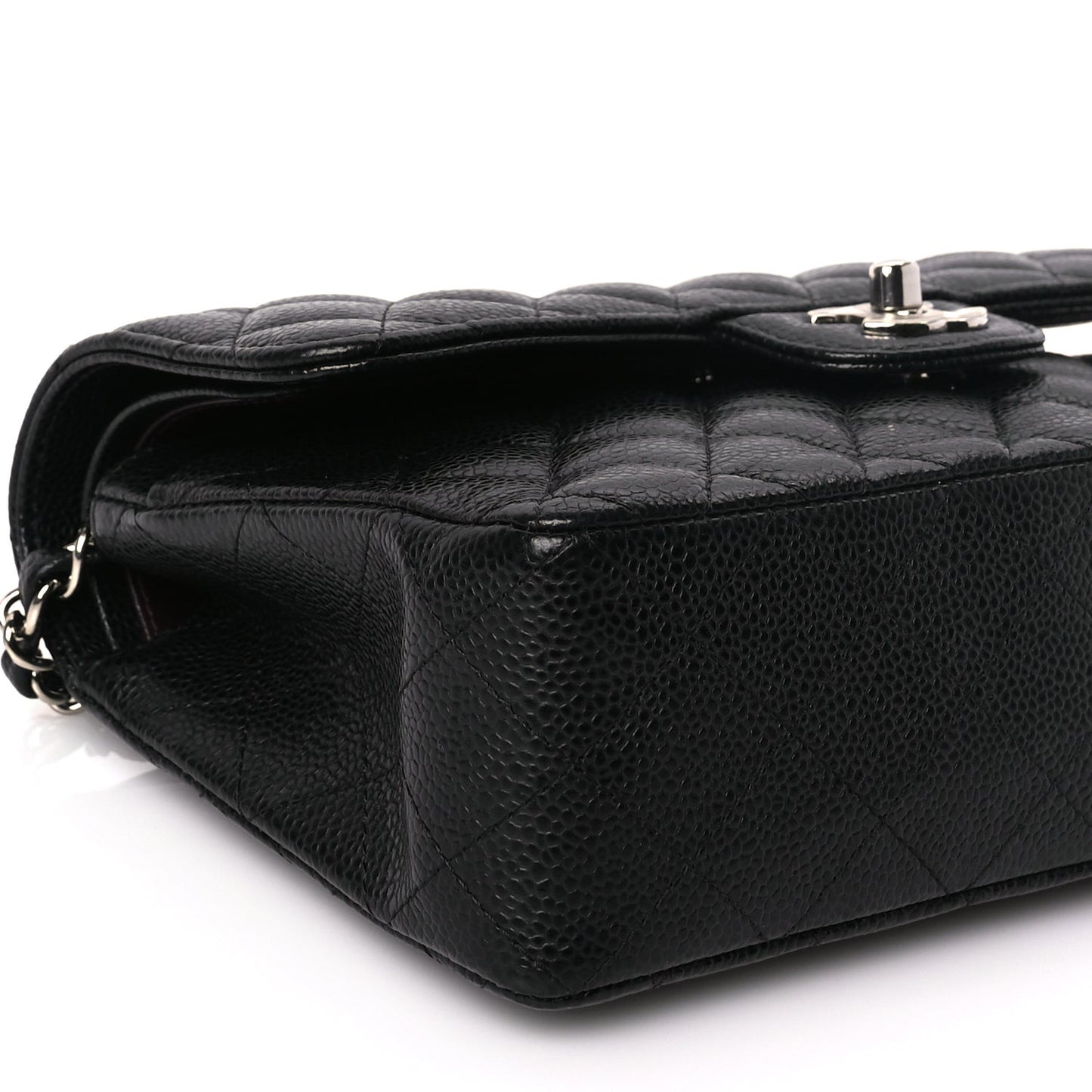 Caviar Quilted Small Double Flap Black