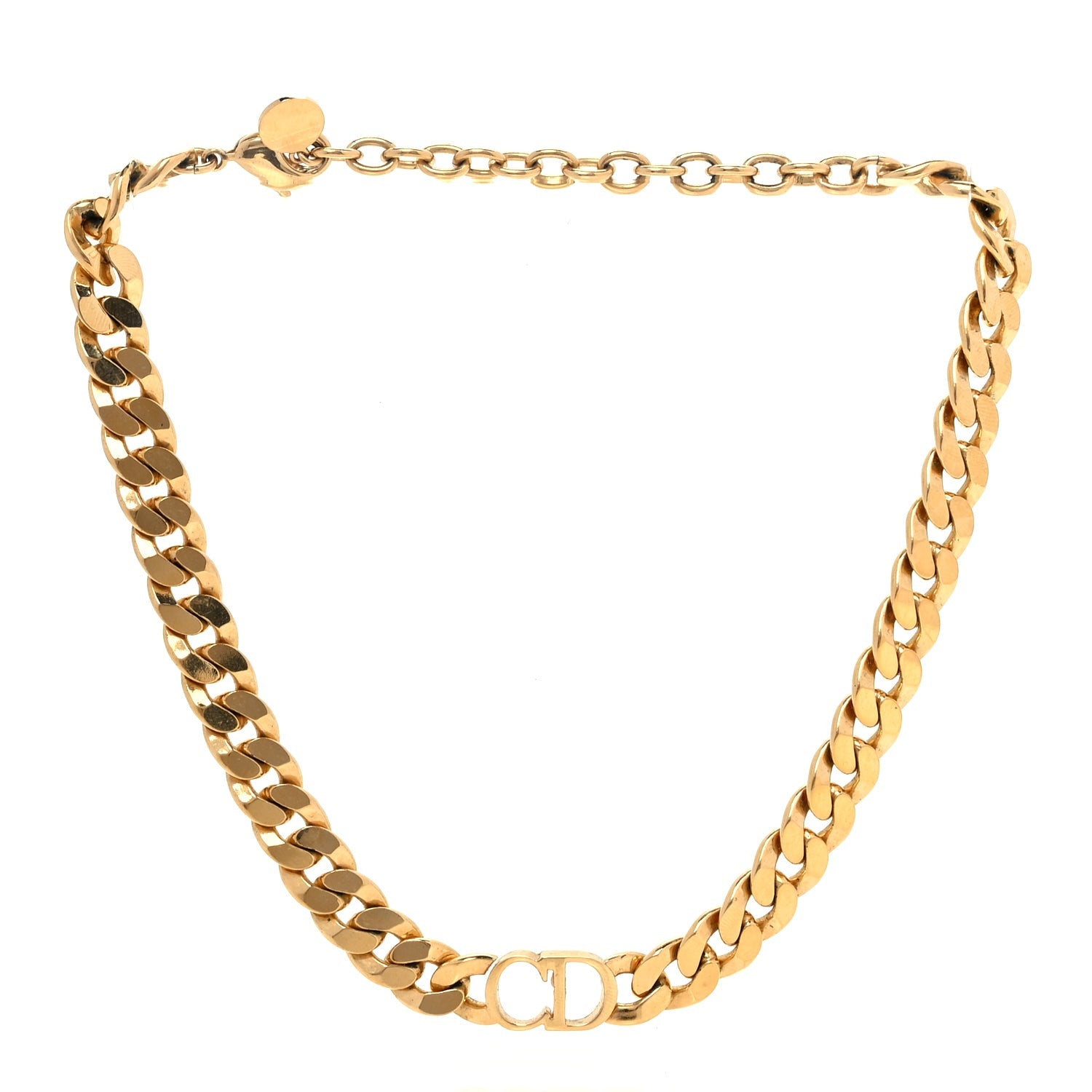Christian Dior Metal Danseuse Etoile Chain Choker Necklace Gold 2 of 5