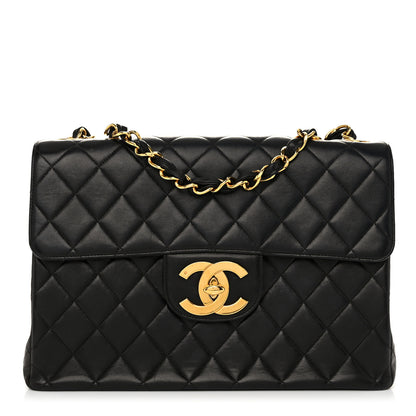 Chanel Lambskin Quilted XL Jumbo Single Flap Black 1 of 12