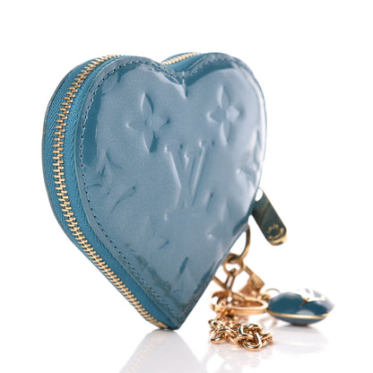 Louis Vuitton Vernis Heart Coin Purse Blue Galactic 3 of 8