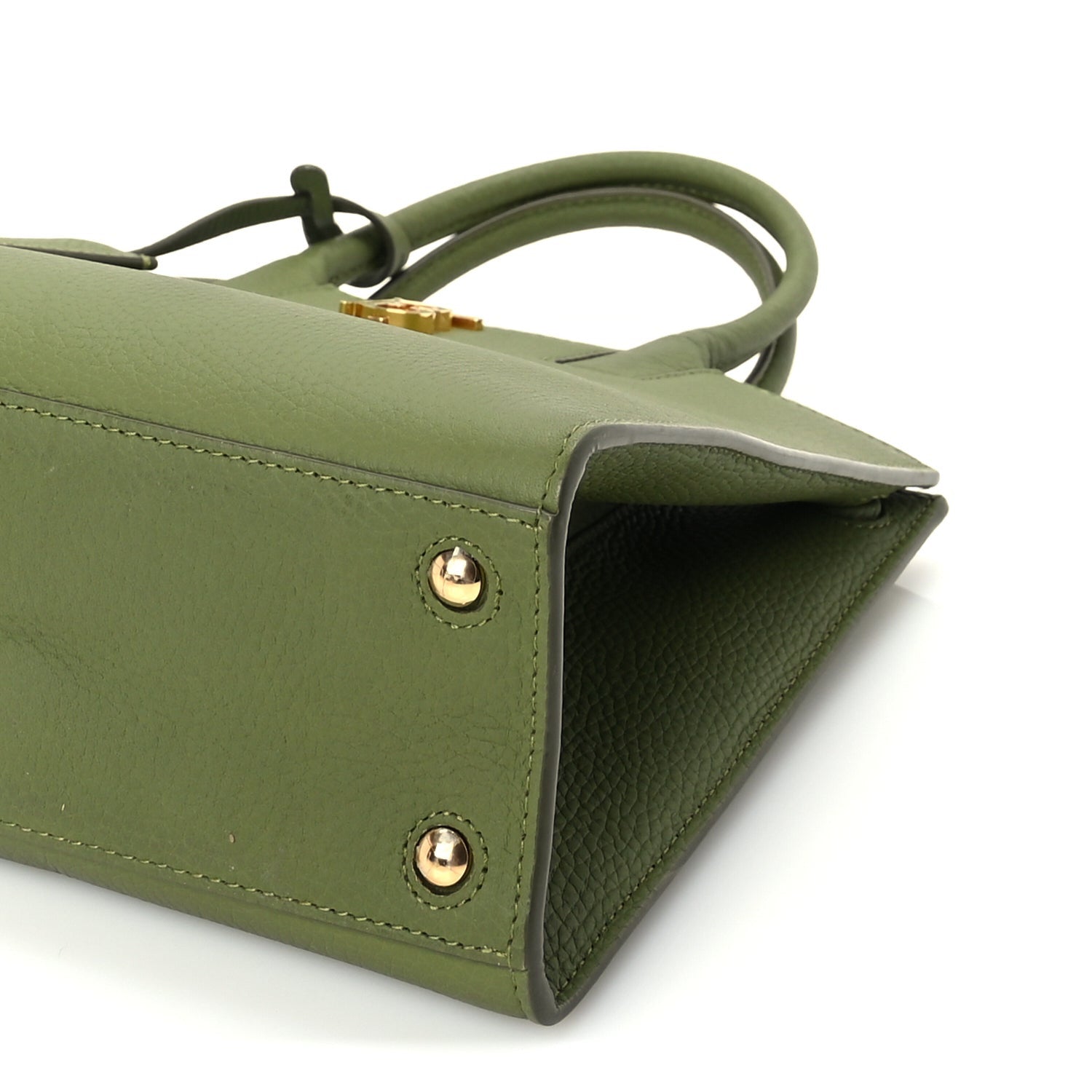 Burberry Grained Calfskin Mini Frances Tote Spruce Green 8 of 8