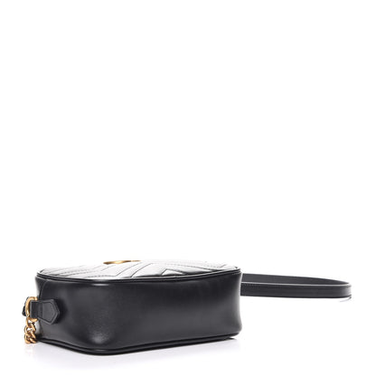 Gucci Calfskin Matelasse Mini GG Marmont Chain Shoulder Bag Black 4 of 7