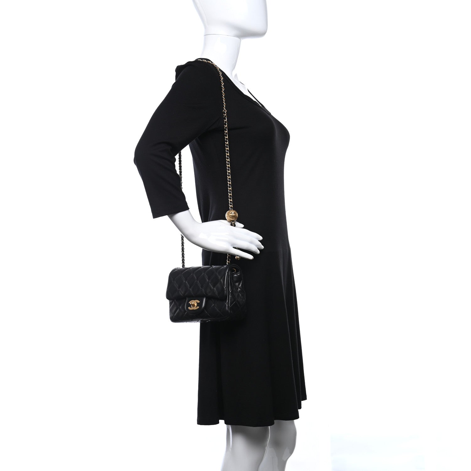 Chanel Lambskin Quilted Mini Pearl Crush Flap Black 2 of 10