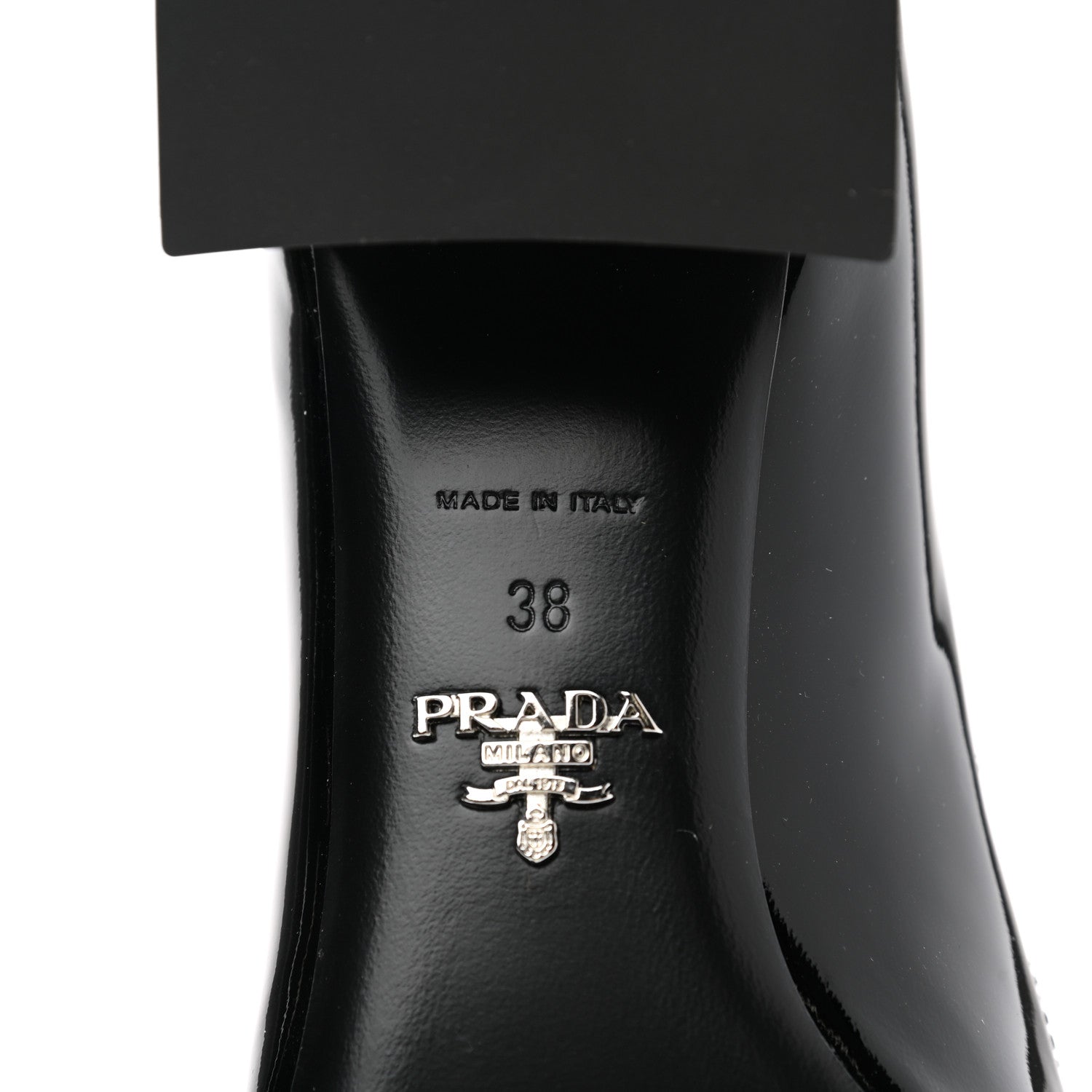 Prada Patent Logo Mary Jane 45mm Pumps 38 Black 6 of 7