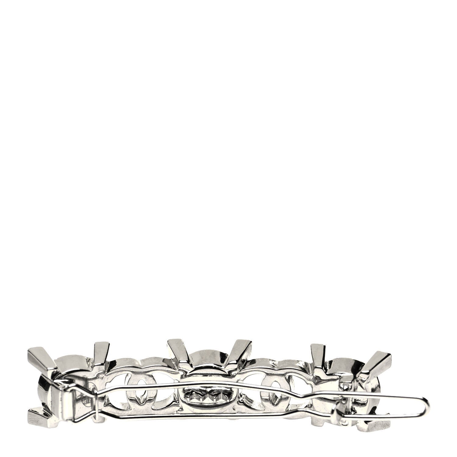 Chanel Pearl Crystal CC Hair Clip Gold 3 of 4
