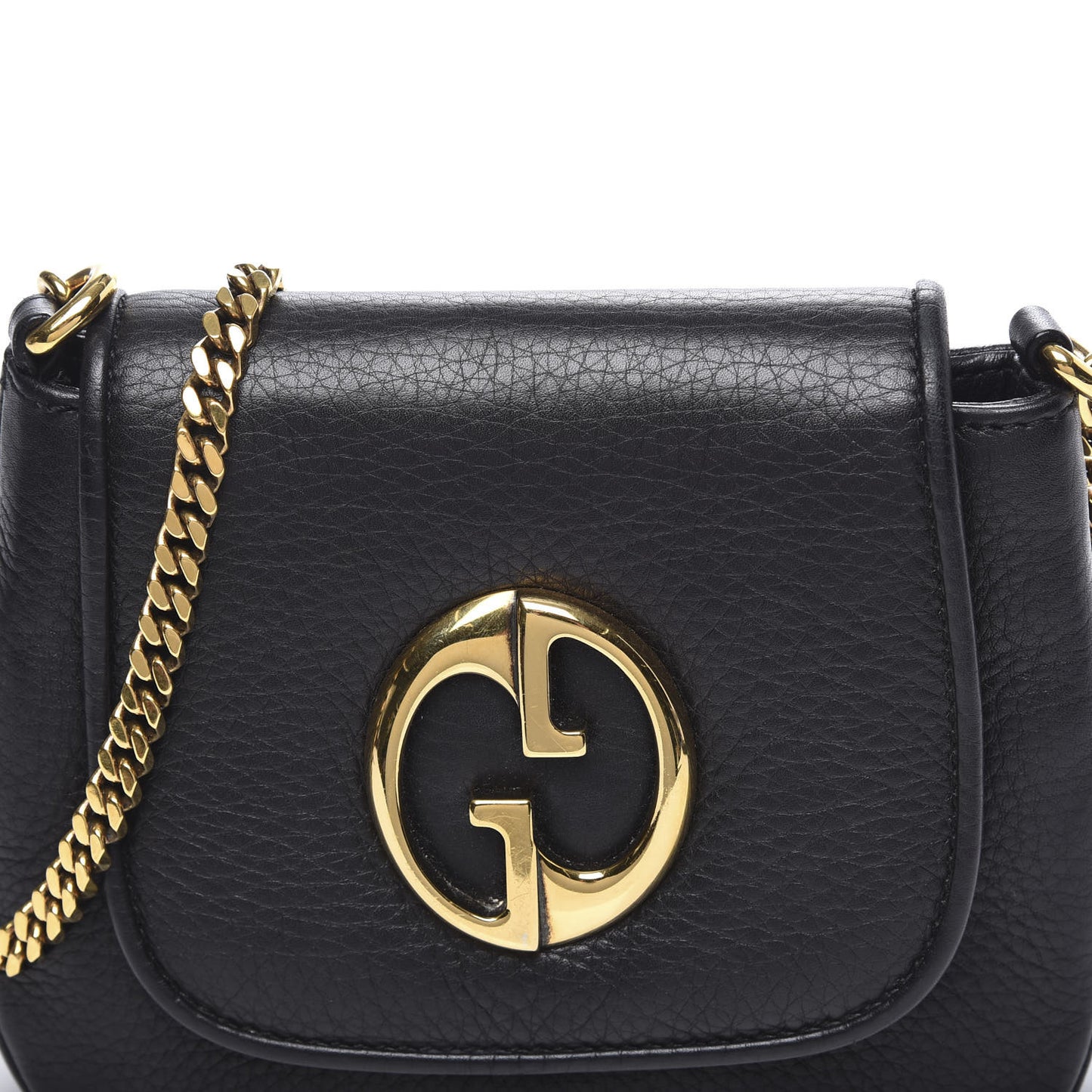 Pebbled Calfskin Small 1973 Chain Shoulder Bag Black