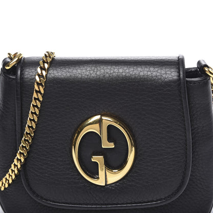 Gucci Pebbled Calfskin Small 1973 Chain Shoulder Bag Black 9 of 9