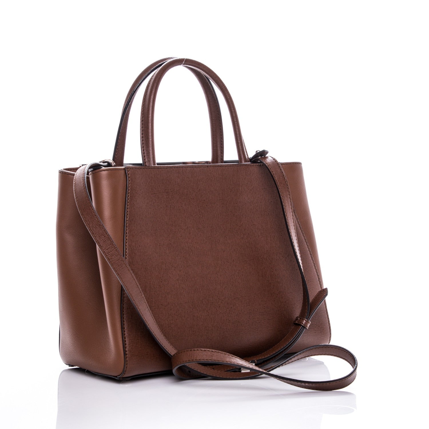 Fendi Vitello Elite Petite 2Jours Tote Walnut 3 of 6