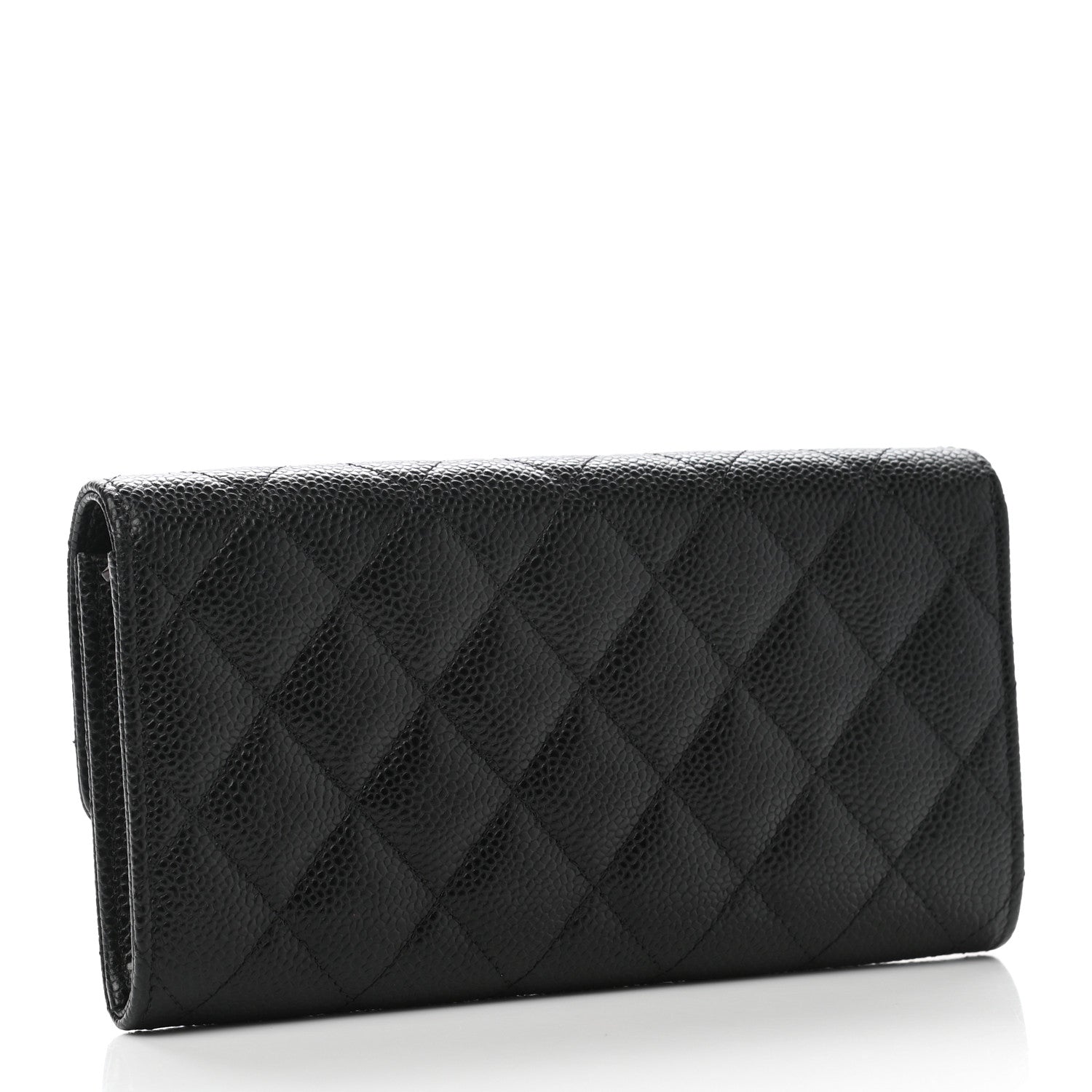 Chanel Caviar Quilted Large Gusset Flap Wallet Black 3 of 9