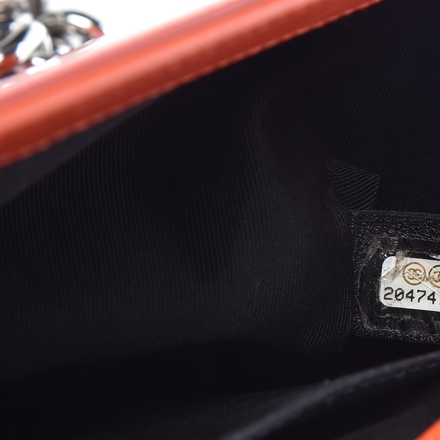 Patent Quilted Medium Plexiglass Boy Flap Orange