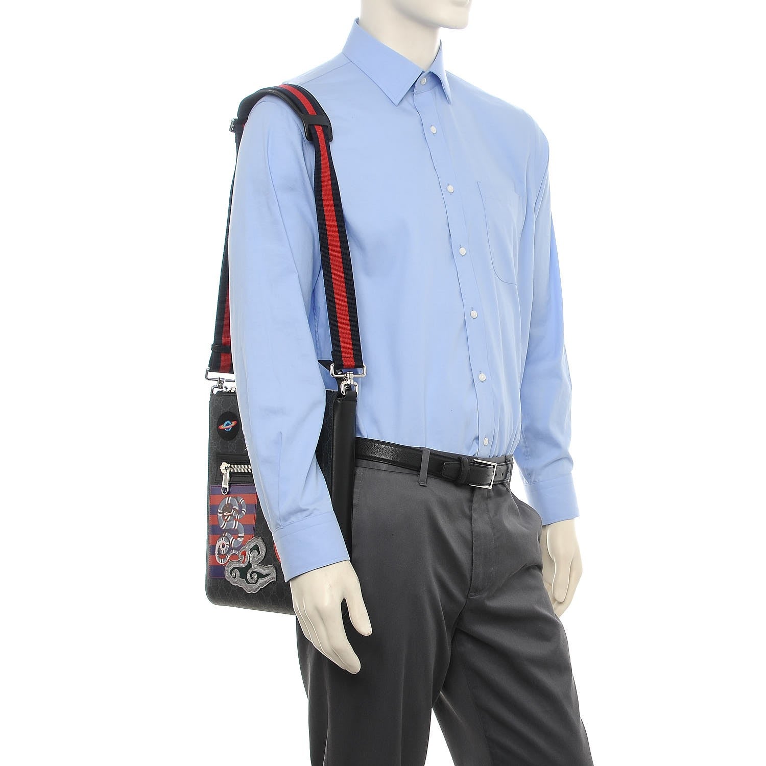 Gucci GG Supreme Monogram Night Courrier Flat Messenger Bag Black Multicolor 2 of 7