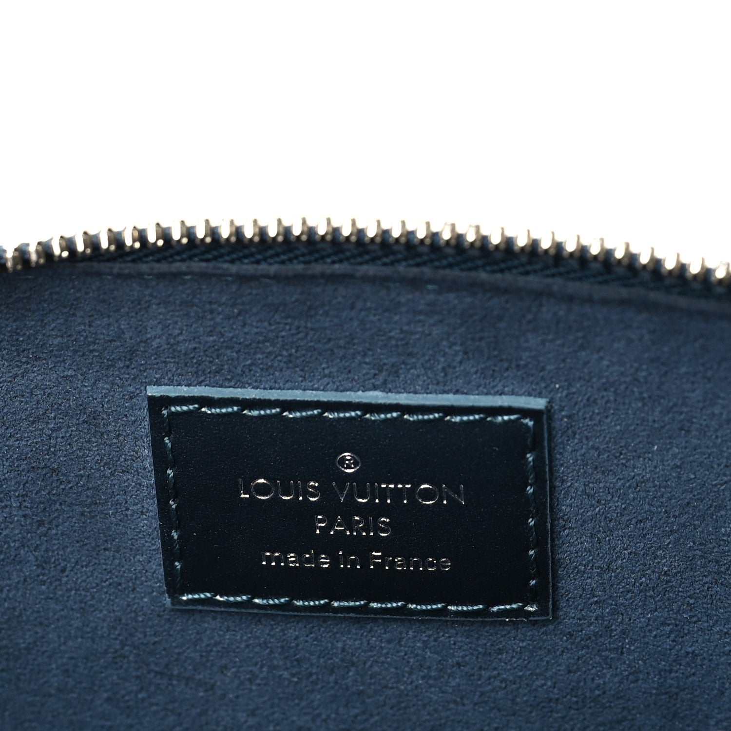 Louis Vuitton Metallic Calfskin Debossed Monogram Alma BB Steel Blue 5 of 8