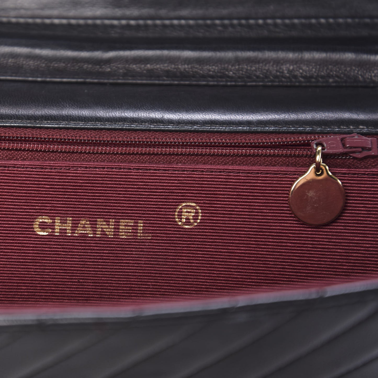 Lambskin Diagonal Quilted Small Single Flap Black