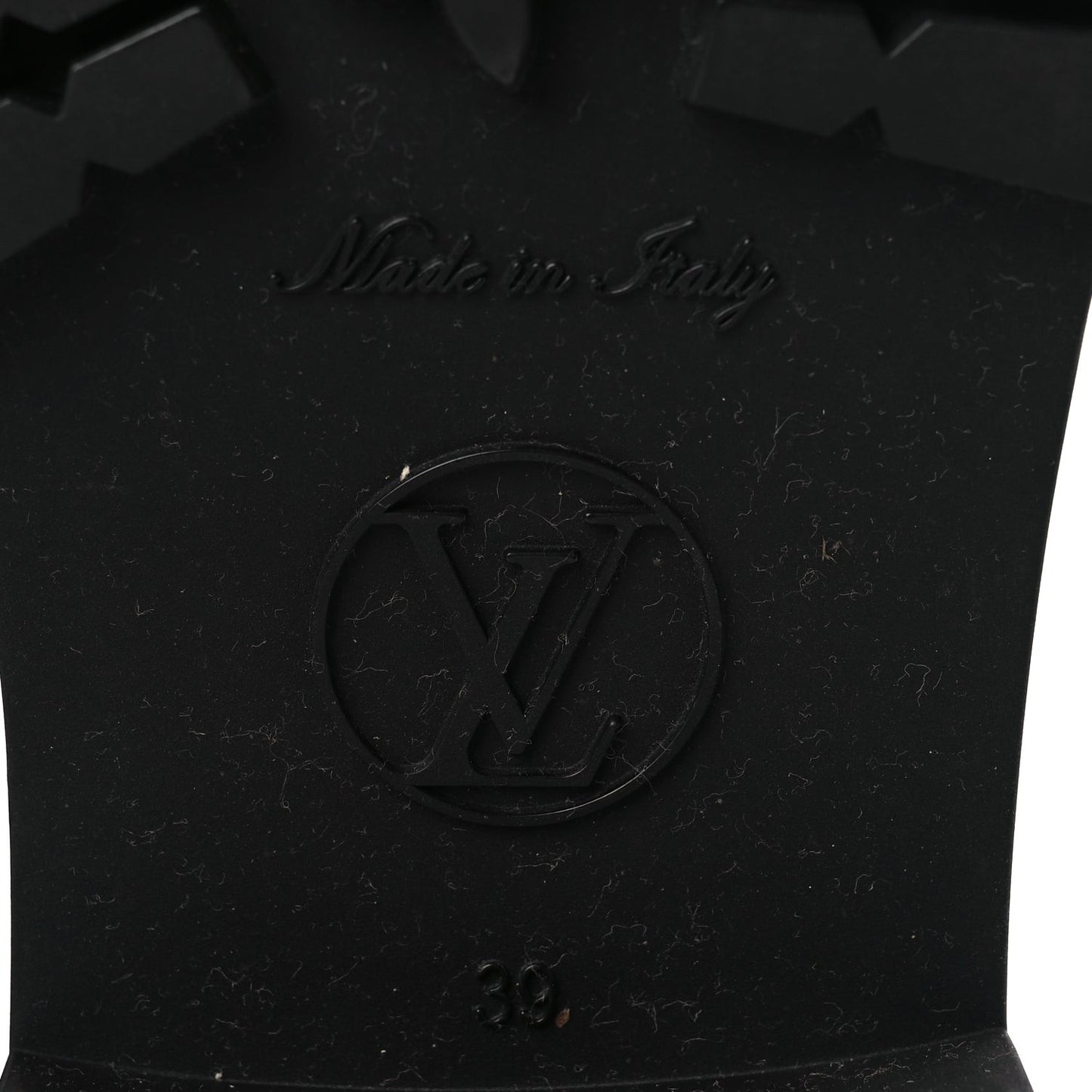 Rubber Embossed Monogram Drops Flat Half Boots 39 Black