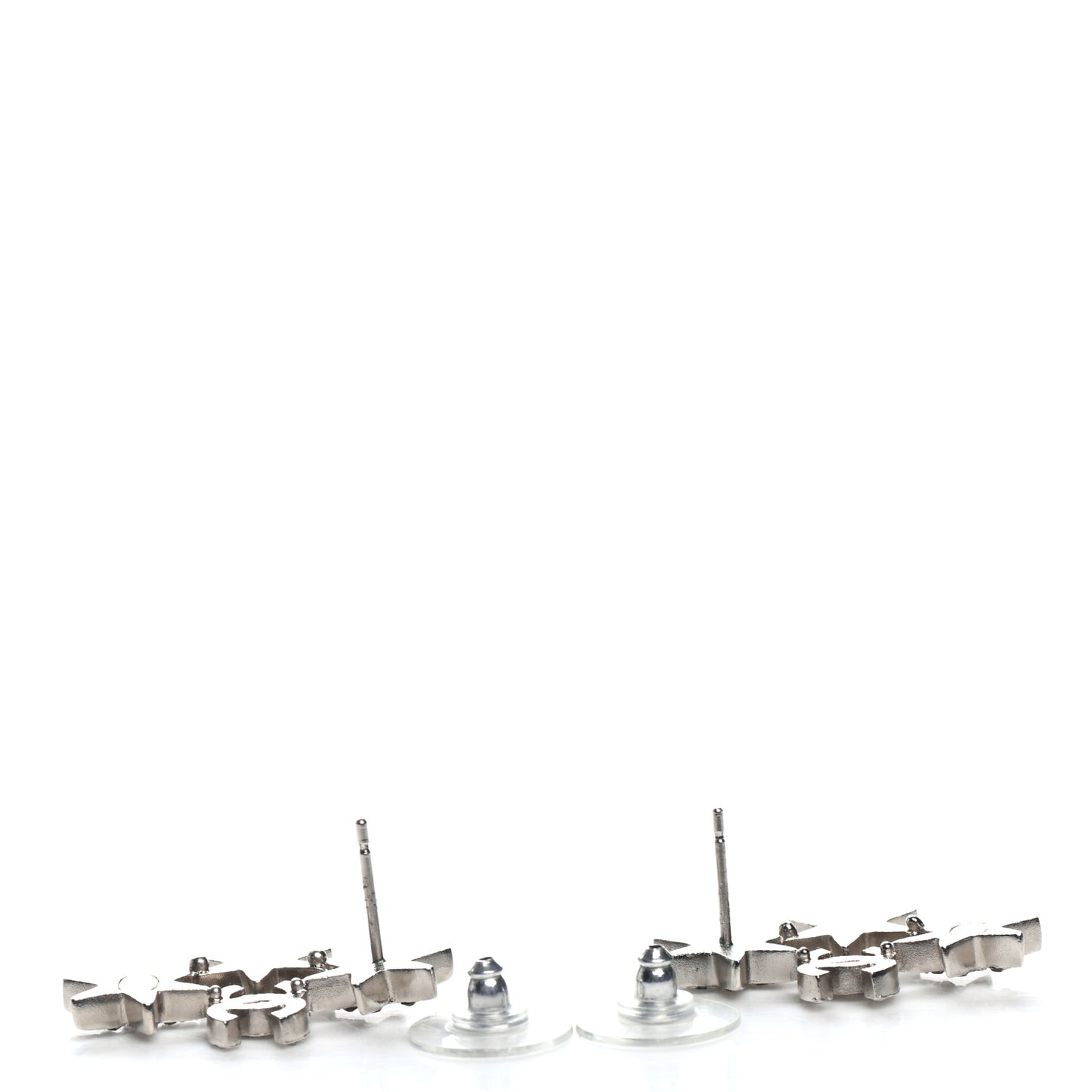 Crystal CC Star Earrings Silver