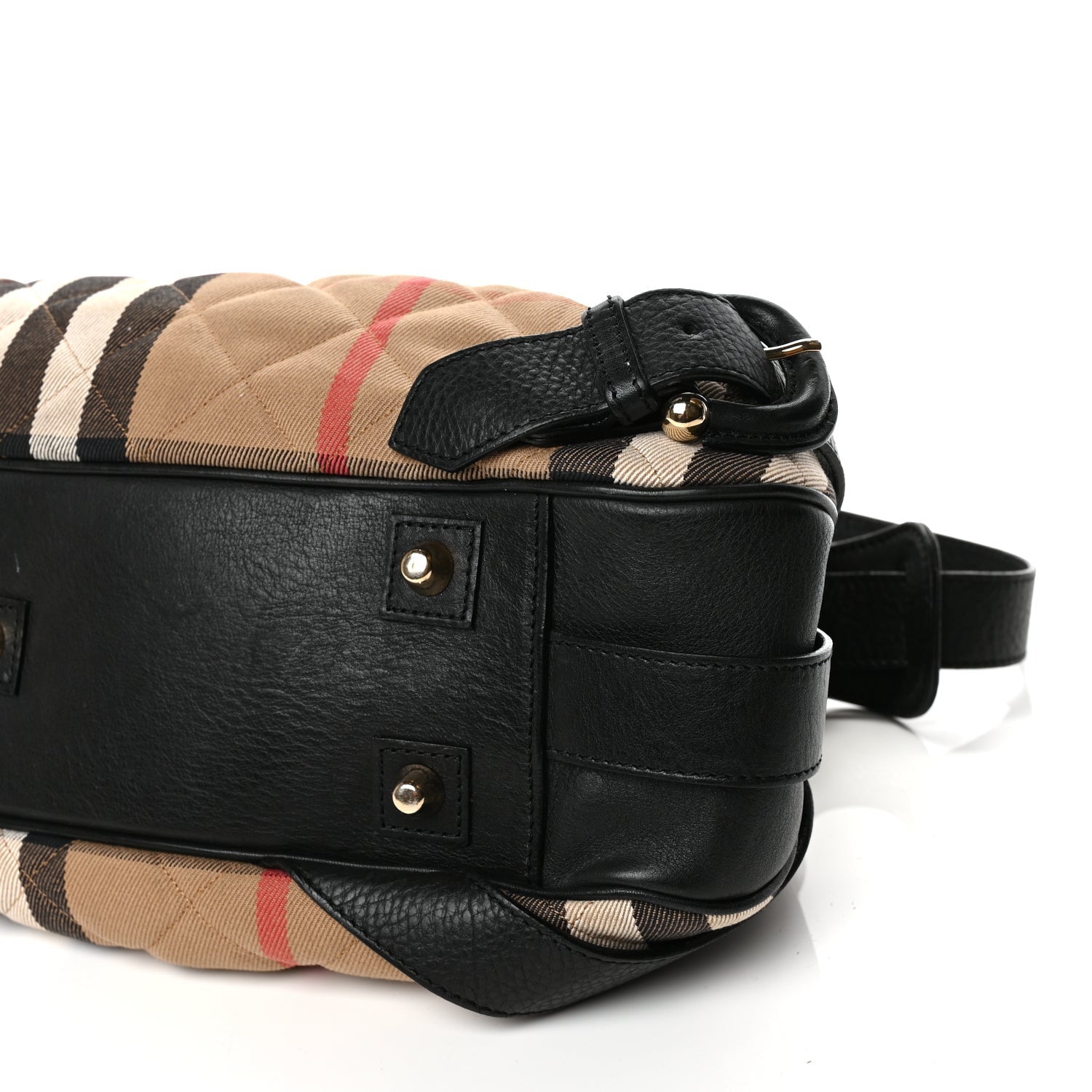 Burberry Grainy Calfskin House Check Margaret Bag Black 8 of 9