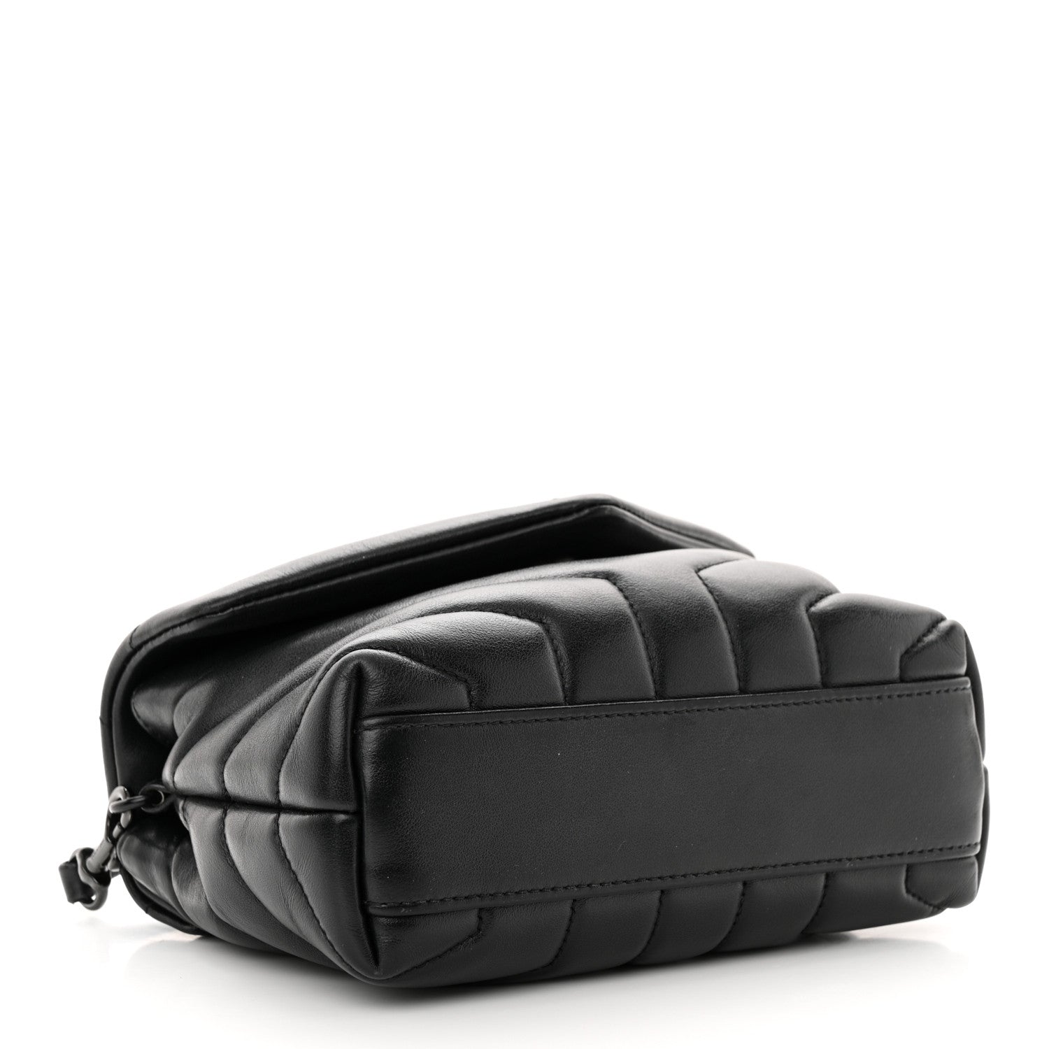 Saint Laurent Calfskin Y Quilted Monogram Monochrome Toy Loulou Crossbody Bag Black 4 of 12