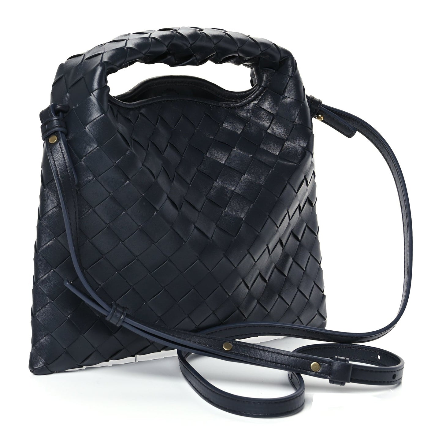 Calfskin Intrecciato Mini Hop Black