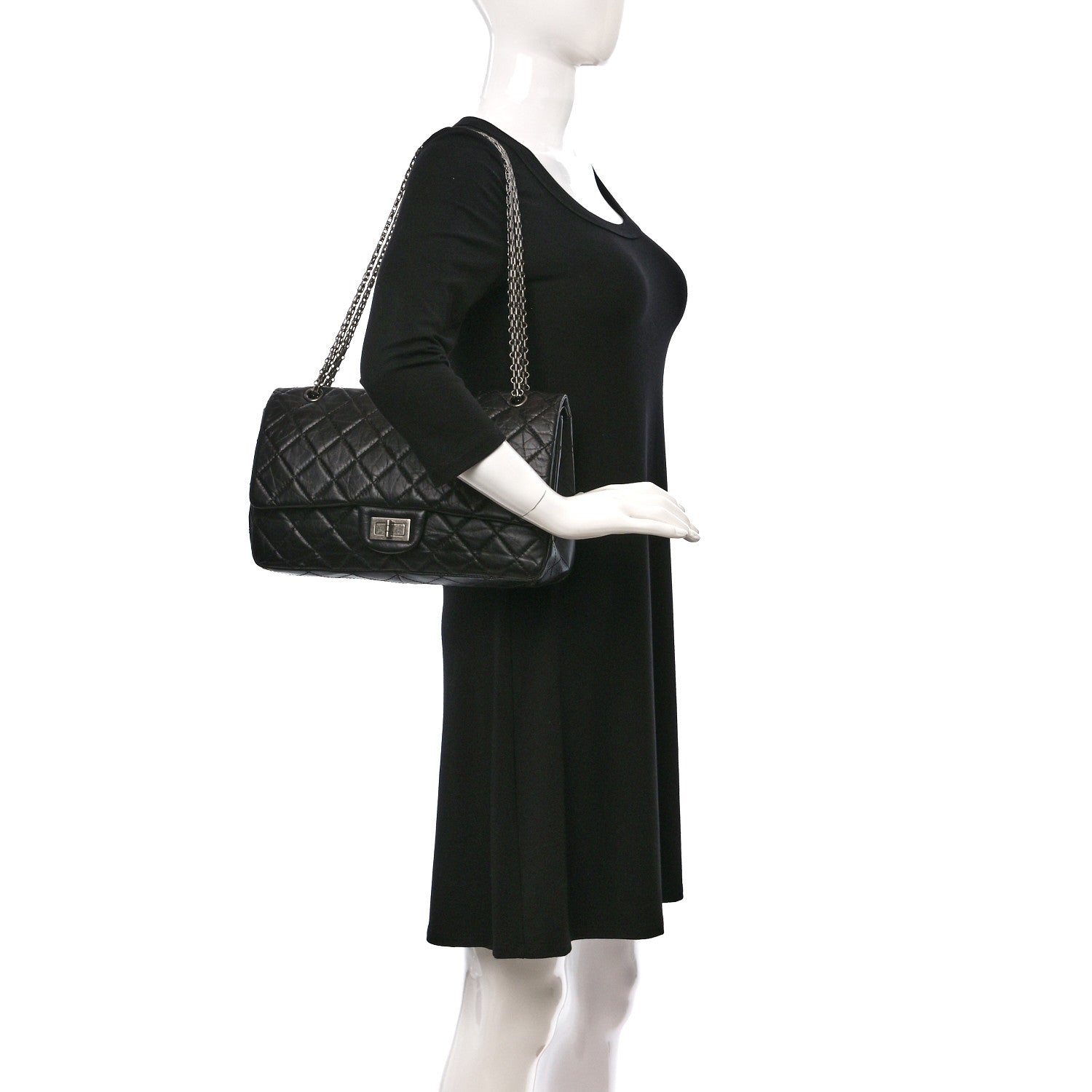 Chanel Aged Calfskin Quilted 2.55 Reissue 227 Flap Black 2 of 9