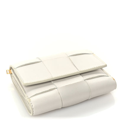 Bottega Veneta Nappa Maxi Intrecciato Trifold Zip Wallet White 5 of 7