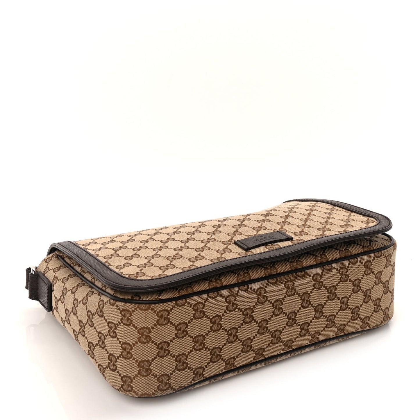 Monogram Large Flap Messenger Bag  Beige Dark Brown