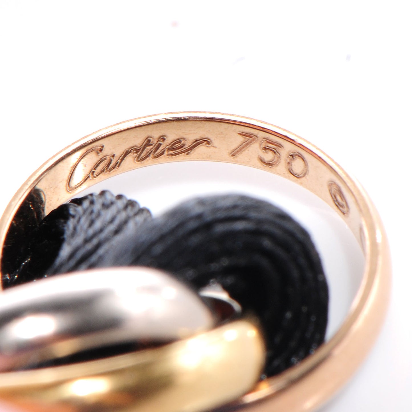 18k Pink Yellow White Gold Trinity Adjustable Cord Bracelet