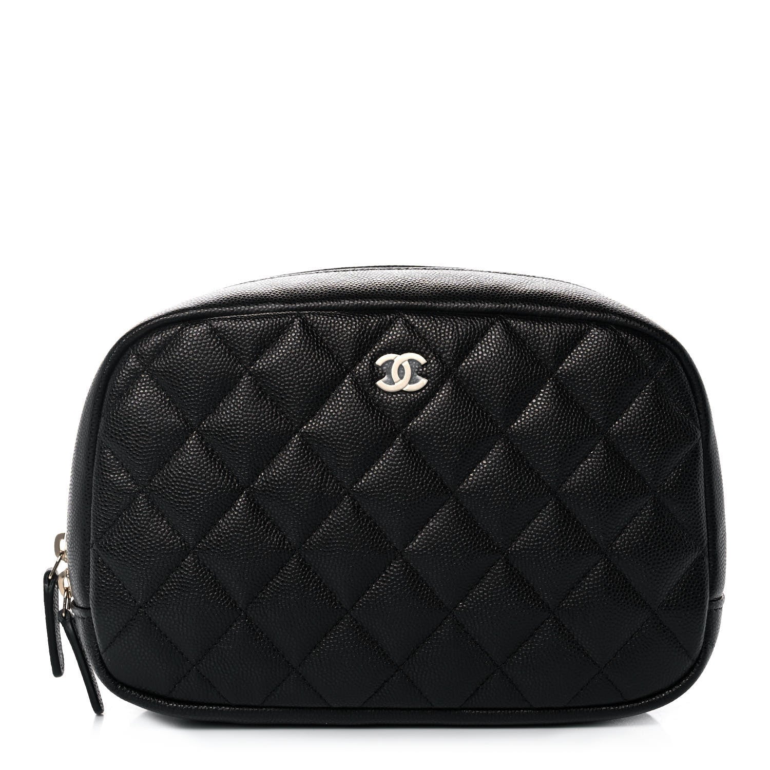 Chanel Caviar Quilted Curvy Pouch Cosmetic Case Black 1 of 11