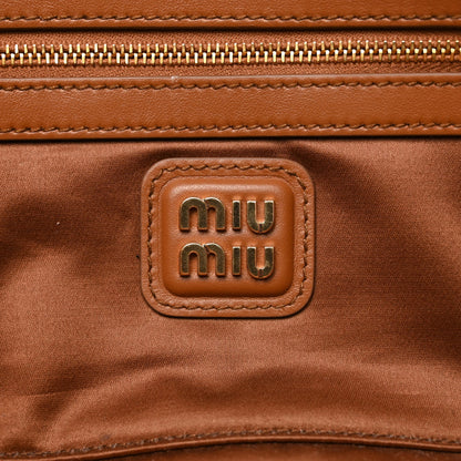 Miu Miu Calfskin Large Arcadie Top Handle Bag Cognac Cognac 5 of 9