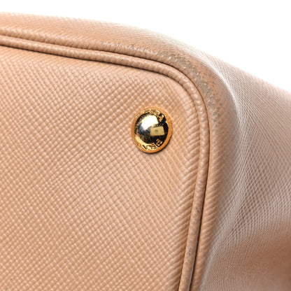 Prada Saffiano Cuir Medium Double Bag Noisette Papaya 33 of 47