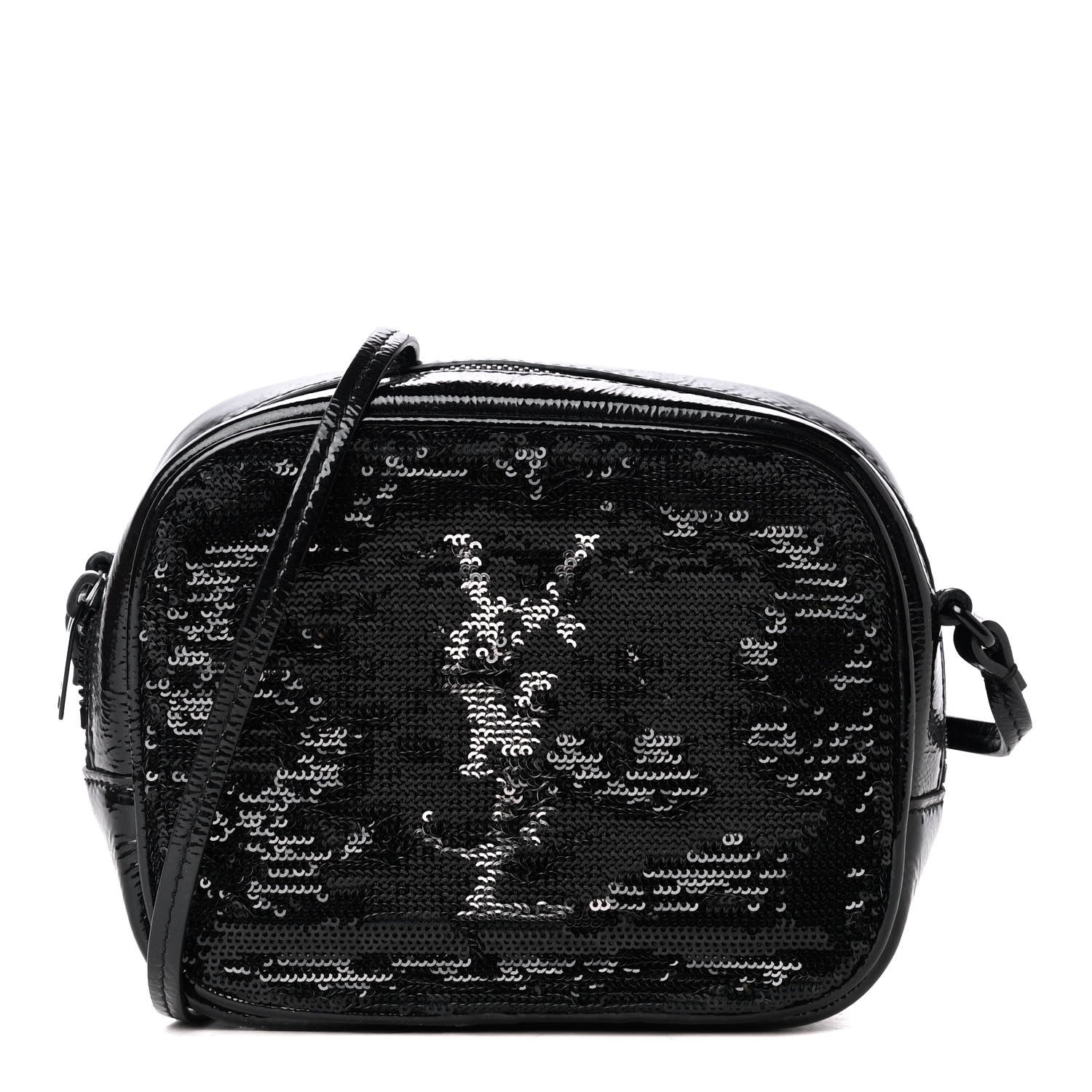 Saint Laurent Sequin Patent Monogram Blogger Bag Black 1 of 4