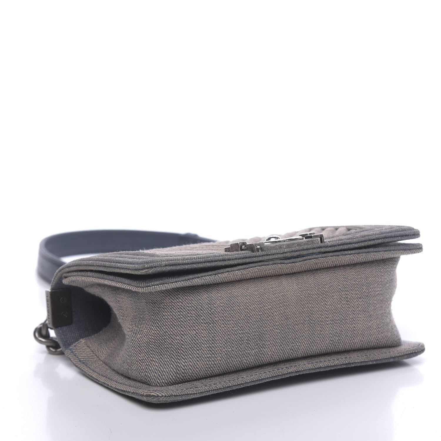 Chanel Denim Chevron Small Boy Flap Blue 4 of 16