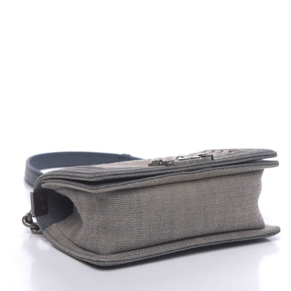 Chanel Denim Chevron Small Boy Flap Blue 4 of 16