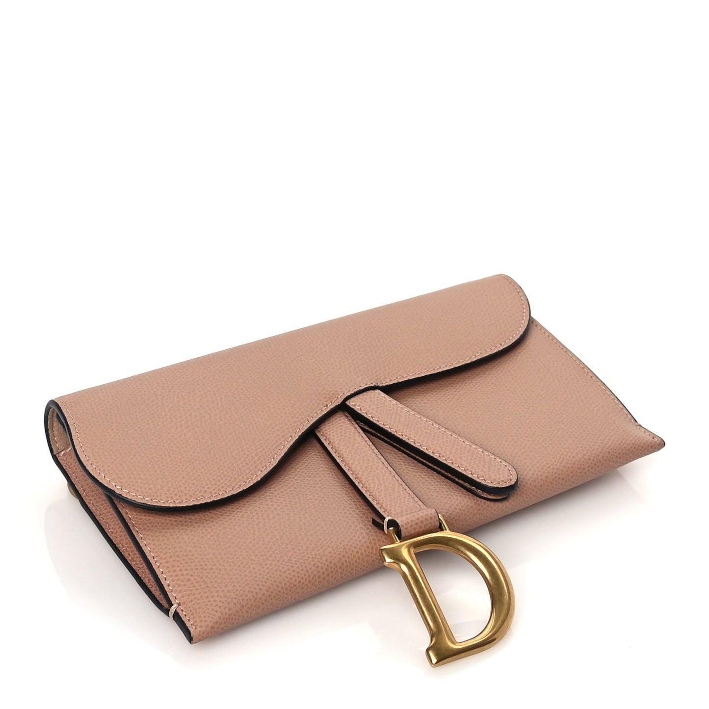 Grained Calfskin Saddle Clutch Fard