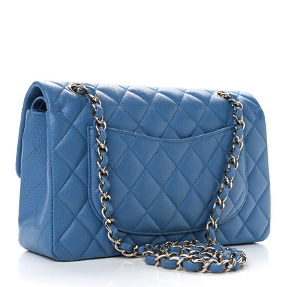 Chanel Caviar Quilted Small Double Flap Blue 3 of 10