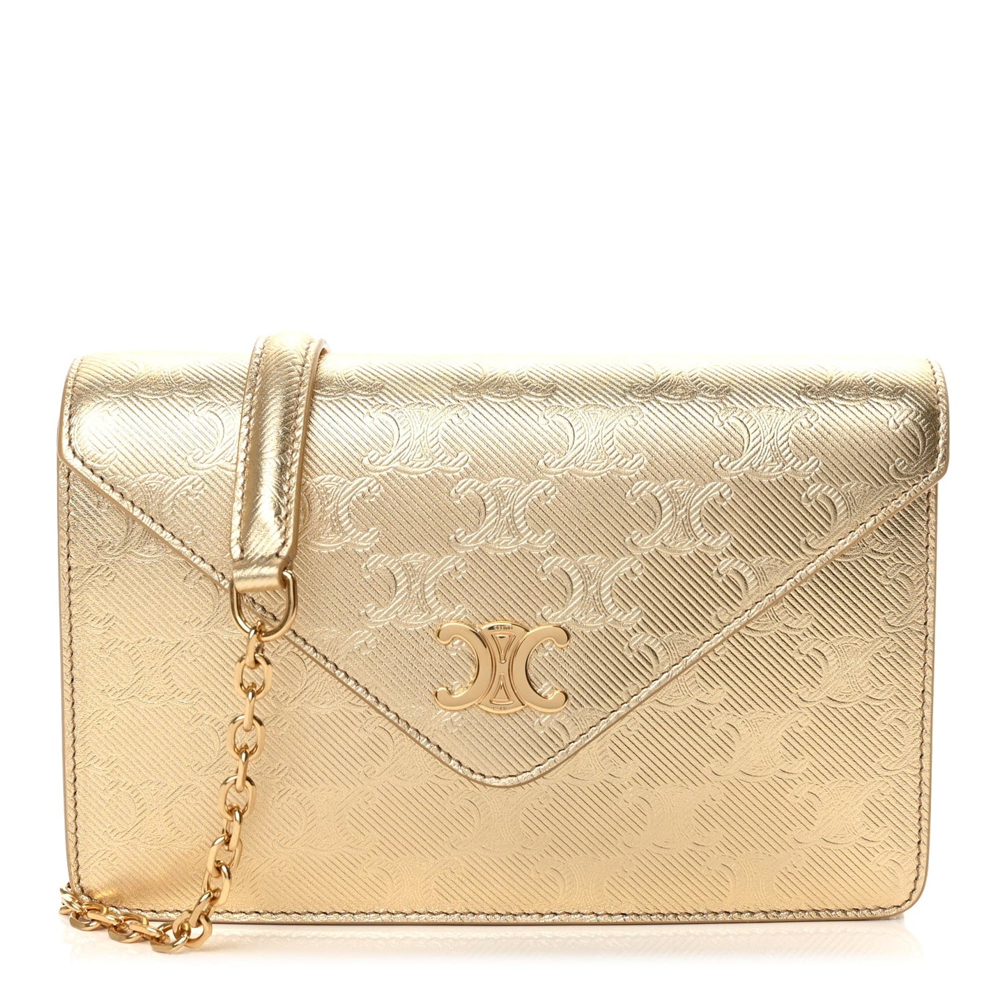 Metallic Triomphe Wallet on Chain