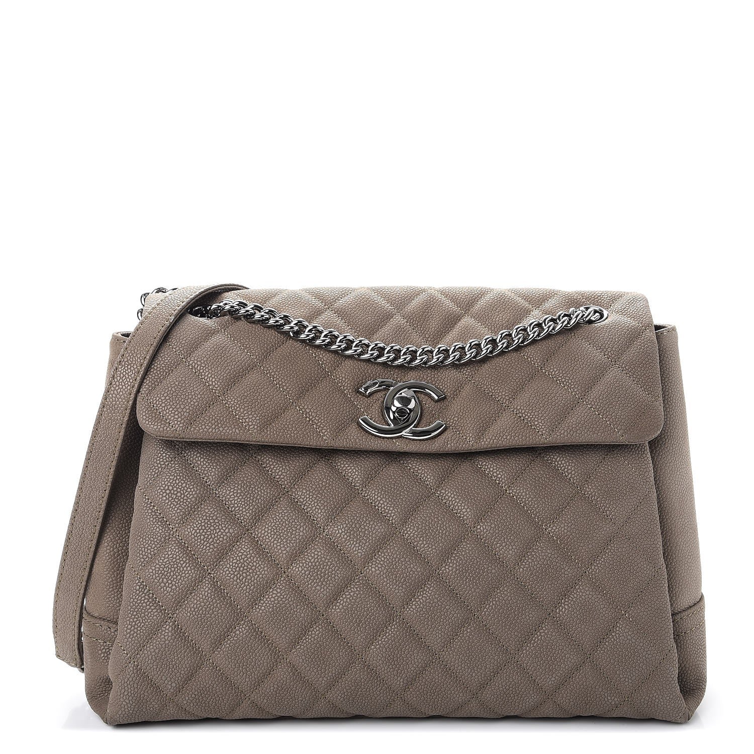 Chanel Iridescent Caviar Medium Lady Pearly Flap Khaki 1 of 14