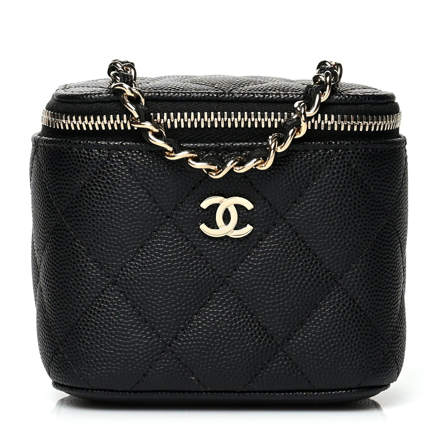 Chanel Caviar Quilted Mini Vanity Case With Chain Black 1 of 11