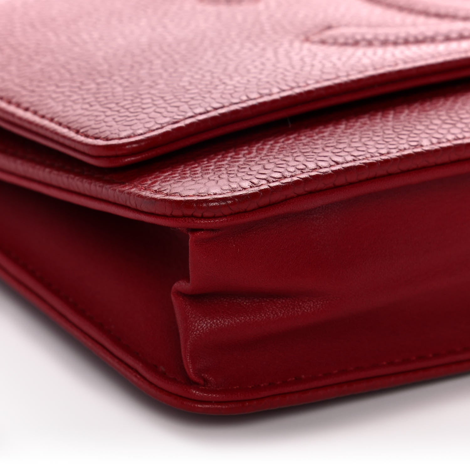 Chanel Caviar Timeless CC Wallet On Chain WOC Red 10 of 17