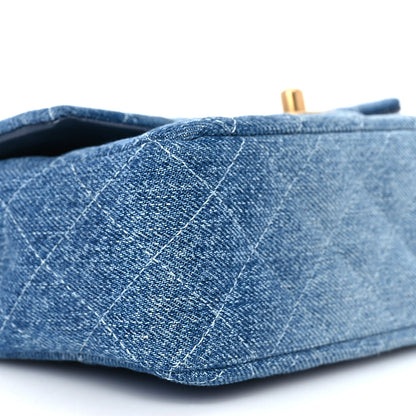 Chanel Washed Denim Quilted Mini Rectangular Flap Blue 7 of 9