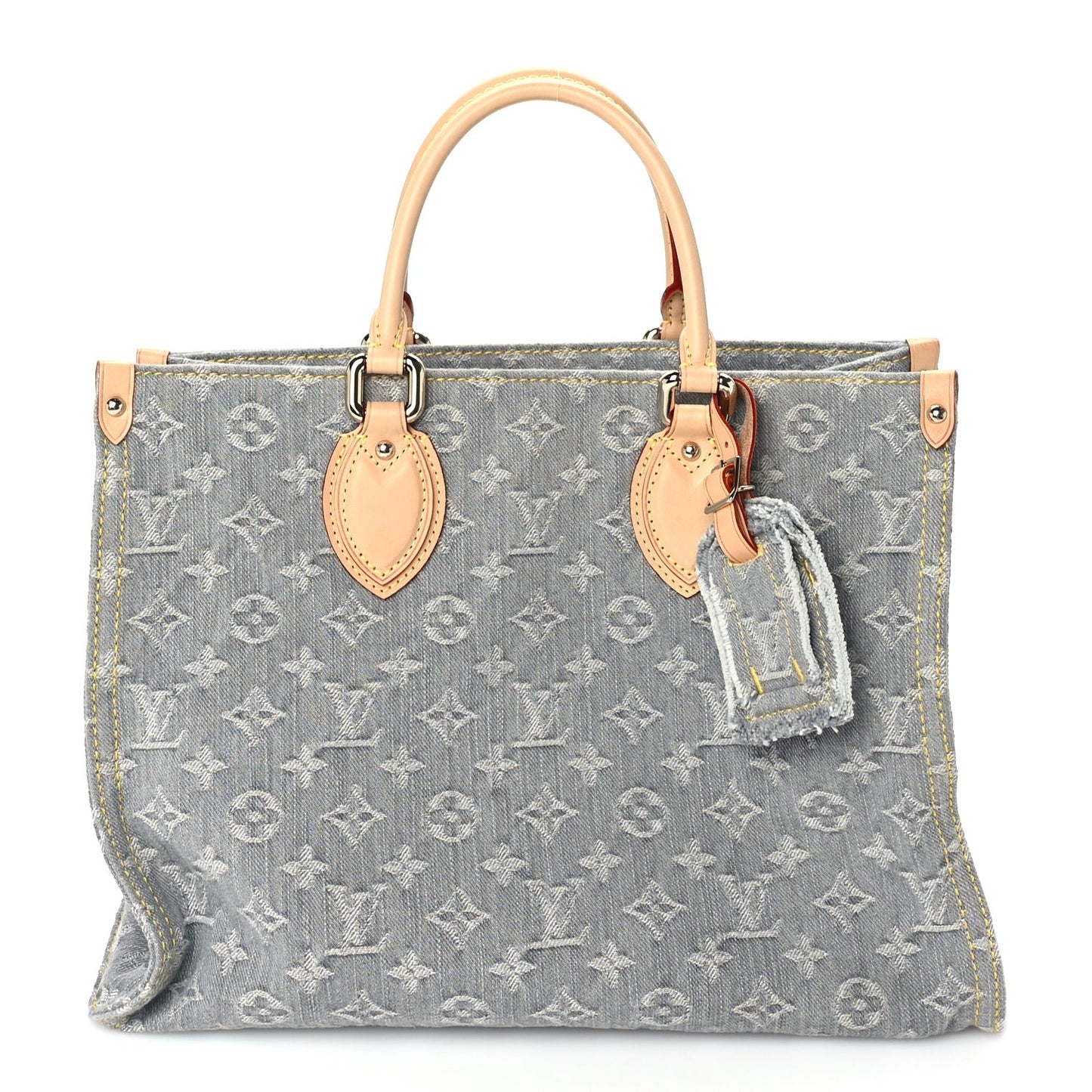 Monogram Denim Onthego MM Washed Gray