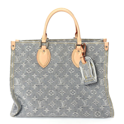 Louis Vuitton Monogram Denim Onthego MM Washed Gray 1 of 8
