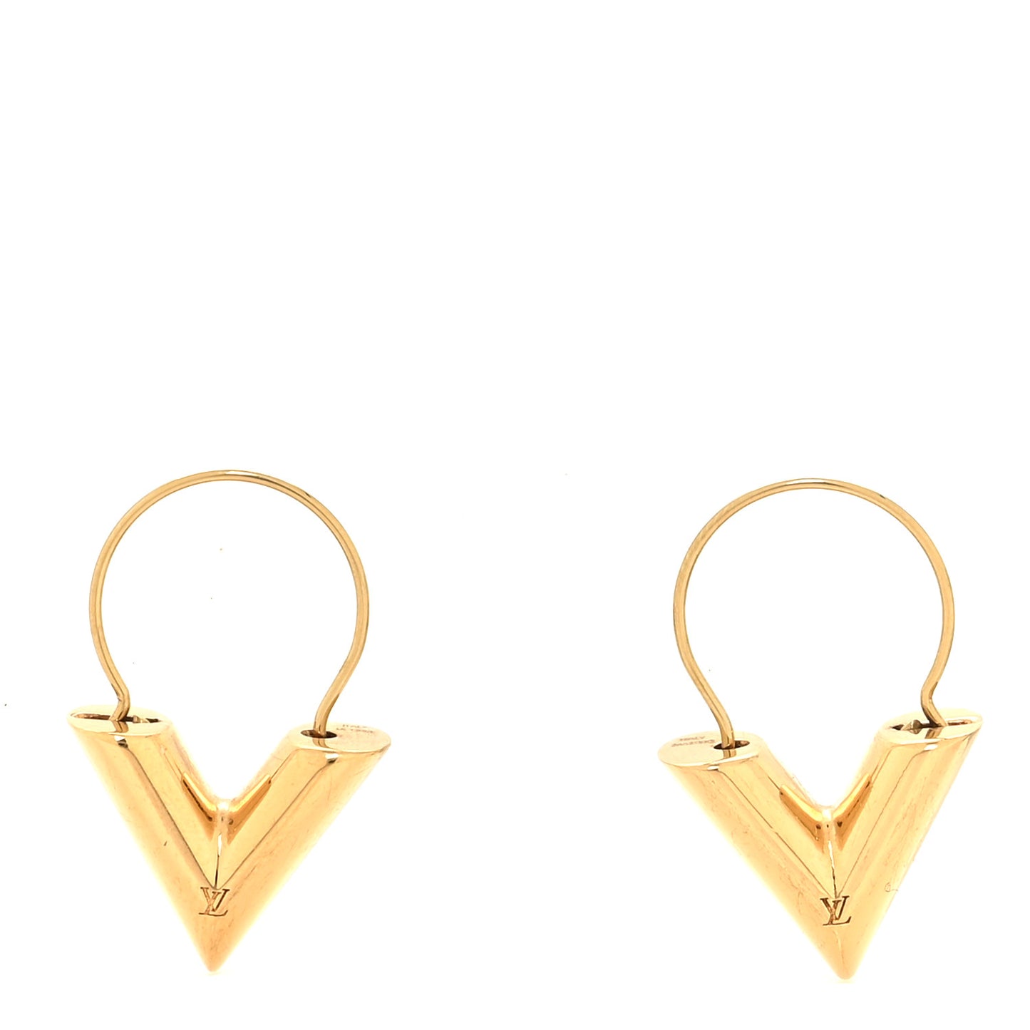 Brass Essential V Hoop Earrings Gold
