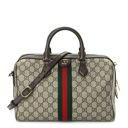 Gucci GG Supreme Monogram Web Medium Ophidia Top Handle Bag Beige Ebony 1 of 8