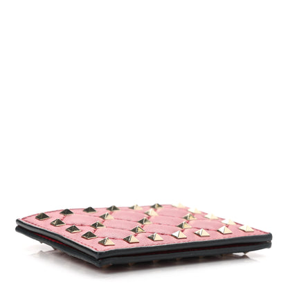 Valentino Garavani Lambskin Rockstud Spike Card Holder Red 4 of 7