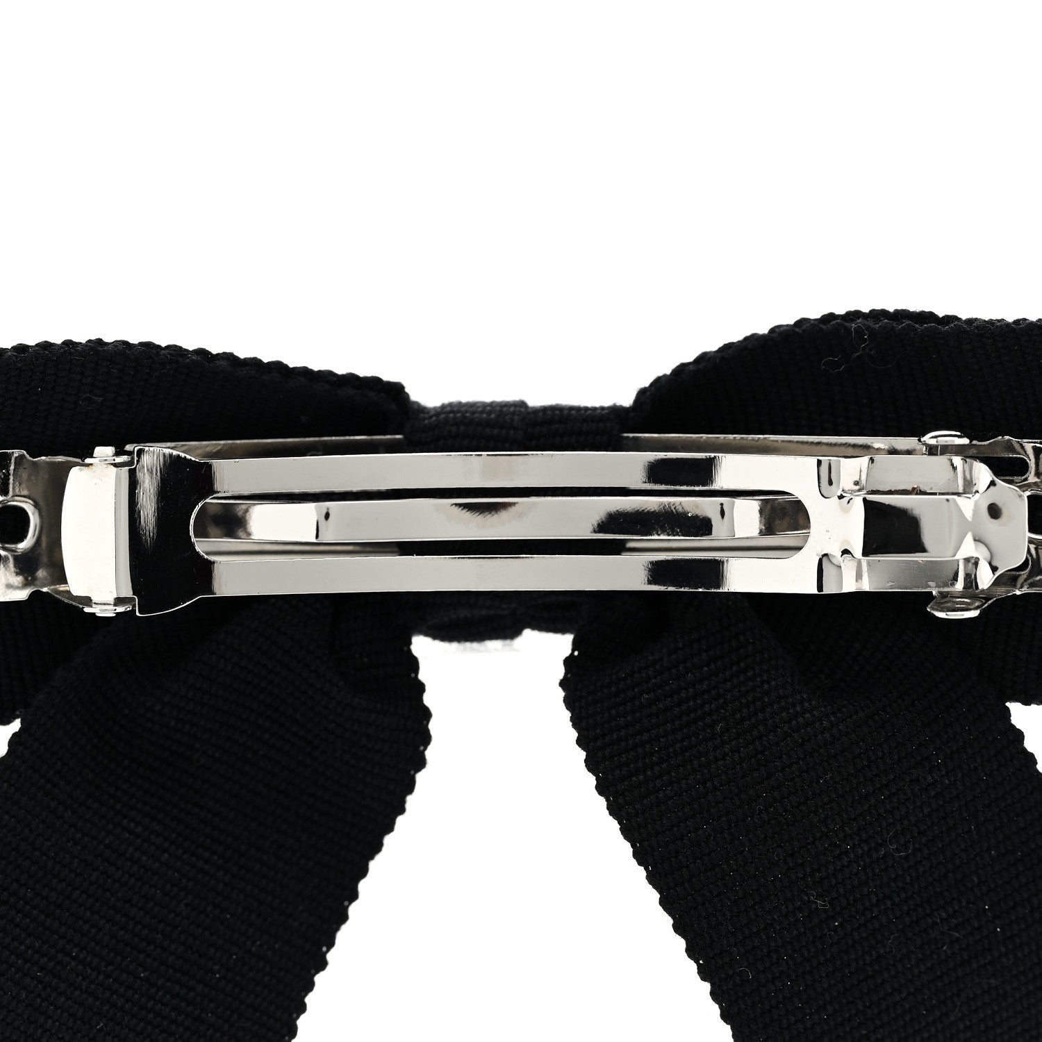 Chanel Grosgrain Bow CC Hair Clip Black 3 of 3