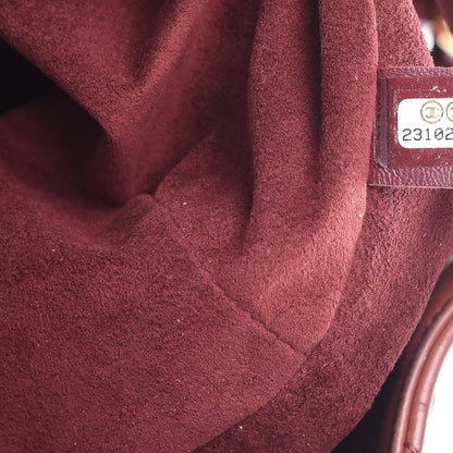 Chanel Calfskin Stitched Large Drawstring CC Bag Burgundy 7 of 13