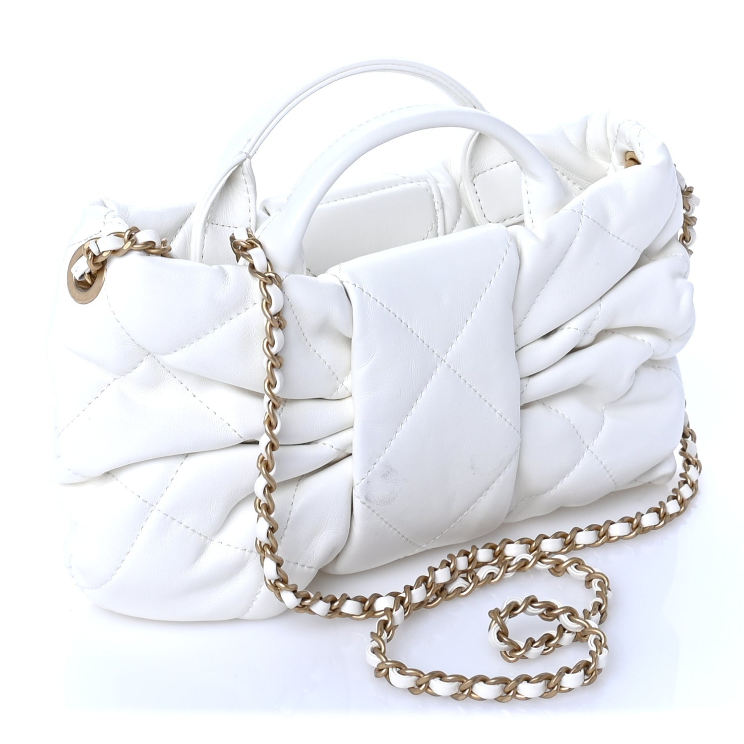 Chanel Lambskin Quilted Mini Bow Bag  White 2 of 9