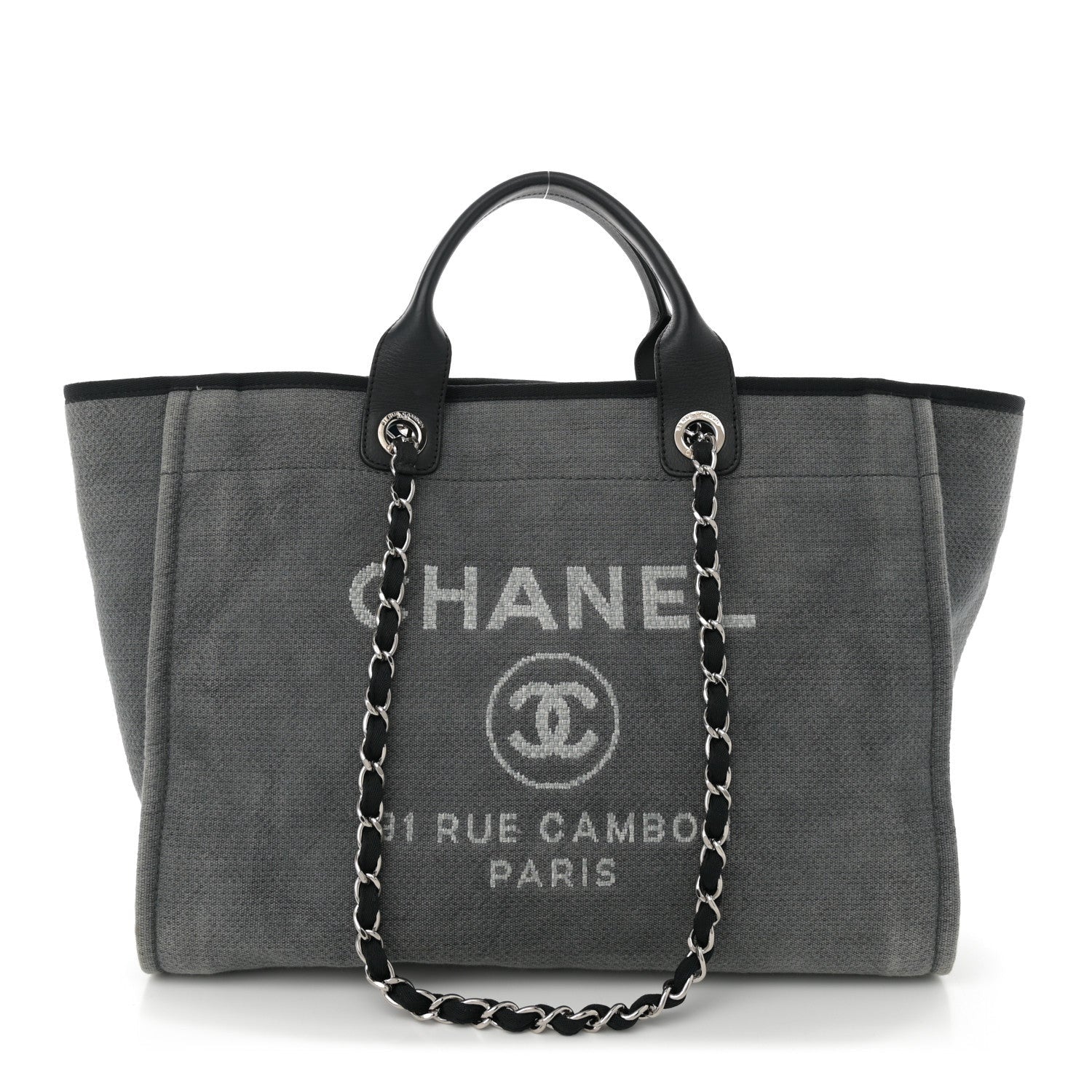Chanel Canvas Large Deauville Tote Grey 1 of 7