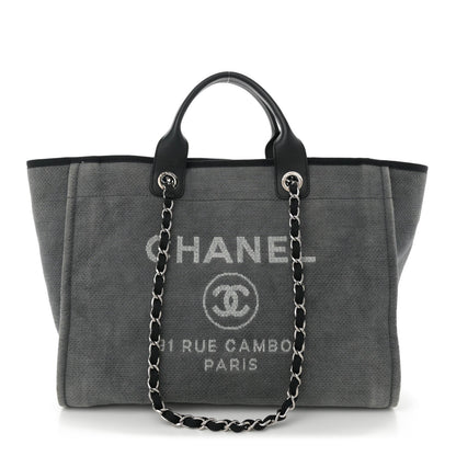Chanel Canvas Large Deauville Tote Grey 1 of 7