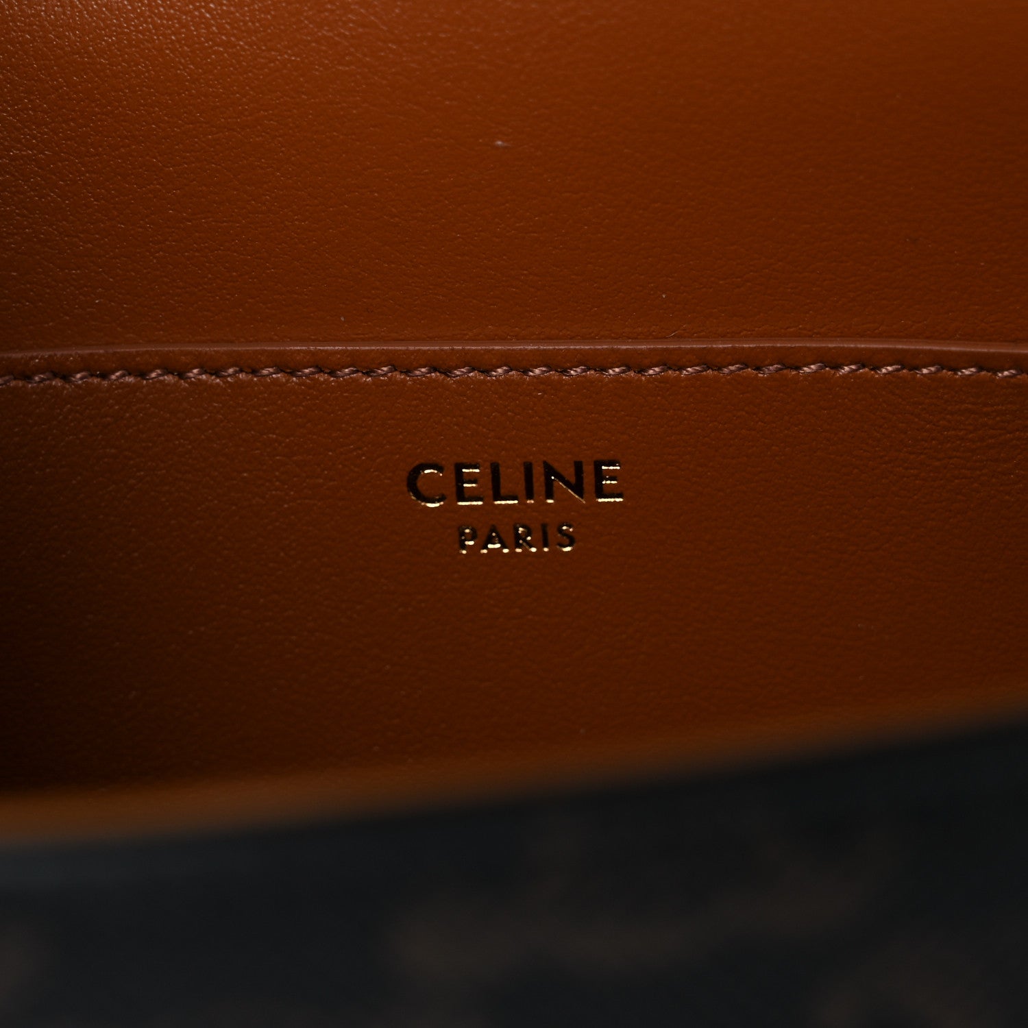 Celine Triomphe Canvas Calfskin Tabou Clutch on Strap Tan 8 of 8